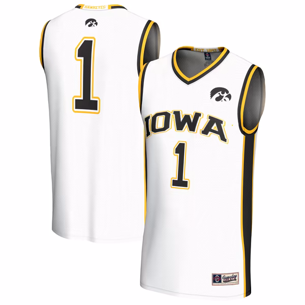 Youth GameDay Greats White Iowa Hawkeyes Lightweight Collegiate Basketball Fashion Jersey - Ujersey