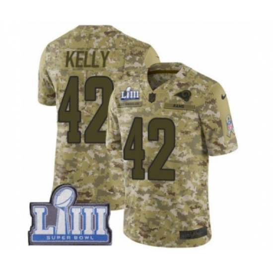 Men's Nike Los Angeles Rams #42 John Kelly Limited Camo 2018 Salute to Service Super Bowl LIII Bound NFL Jersey - Ujersey