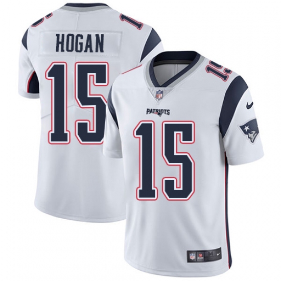 Men's Nike New England Patriots #15 Chris Hogan White Vapor Untouchable Limited Player NFL Jersey - Ujersey