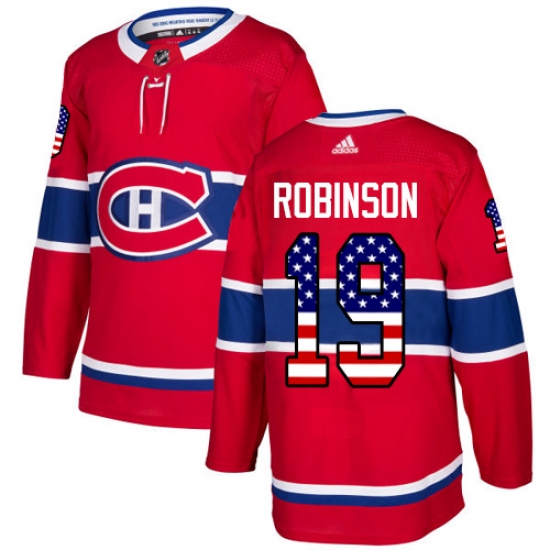 Men's Adidas Montreal Canadiens #19 Larry Robinson Authentic Red USA Flag Fashion NHL Jersey - Ujersey