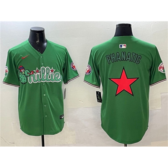 Men's Philadelphia Phillies Phanatic Green Limited Stitched Jerseys - Ujersey
