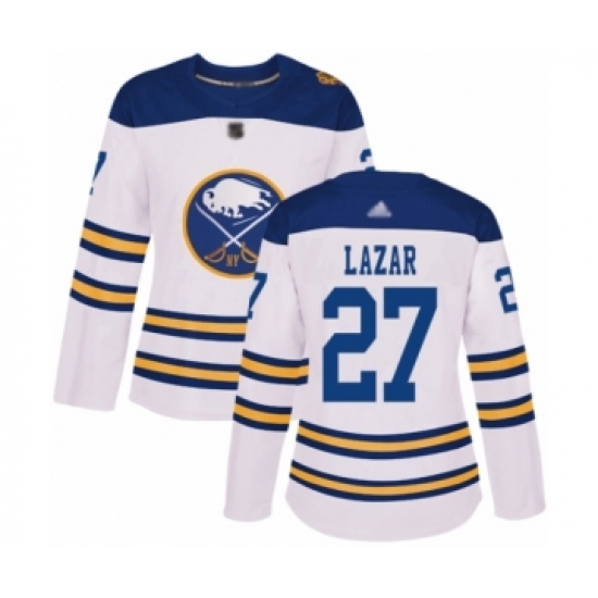 Women's Buffalo Sabres #27 Curtis Lazar Authentic White 2018 Winter Classic Hockey Jersey - Ujersey