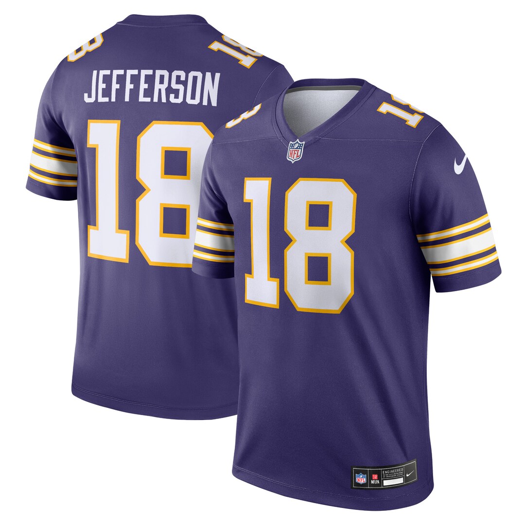Men's Minnesota Vikings Justin Jefferson Nike Purple Legend Player Performance Top - Ujersey