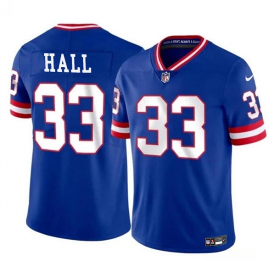 Men's New York Giants #33 Hassan Hall Royal 2023 F.U.S.E. Throwback Limited Football Stitched Jersey - Ujersey