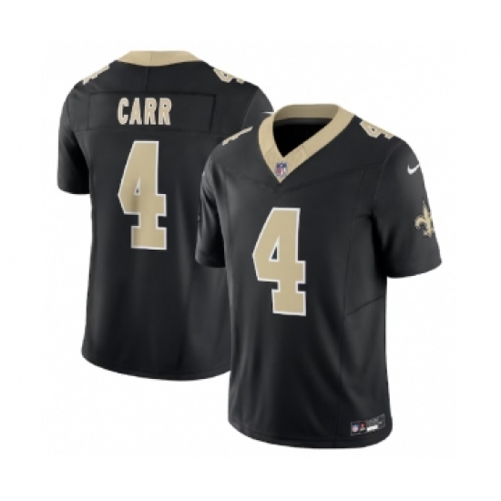 Men's Nike New Orleans Saints #4 Derek Carr Black 2023 F.U.S.E. Vapor Untouchable Limited Football Stitched Jersey - Ujersey