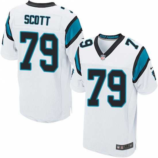 Men's Nike Carolina Panthers #79 Chris Scott Elite White NFL Jersey - Ujersey
