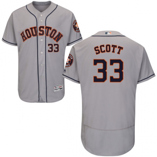 Men's Majestic Houston Astros #33 Mike Scott Grey Flexbase Authentic Collection MLB Jersey - Ujersey