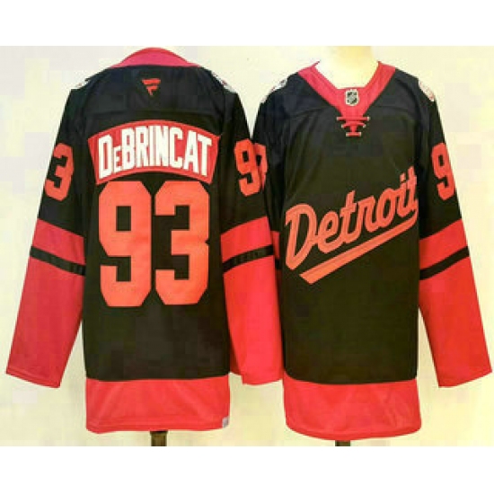 Men's Detroit Red Wings #93 Alex DeBrincat Black 2025 Stadium Series Stitched Jersey - Ujersey