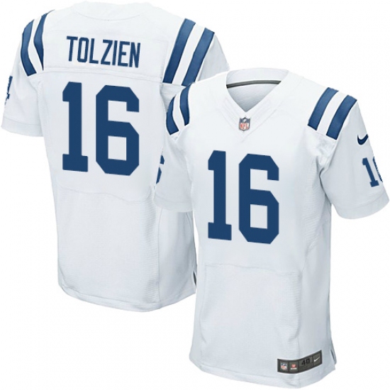 Men's Nike Indianapolis Colts #16 Scott Tolzien Elite White NFL Jersey - Ujersey