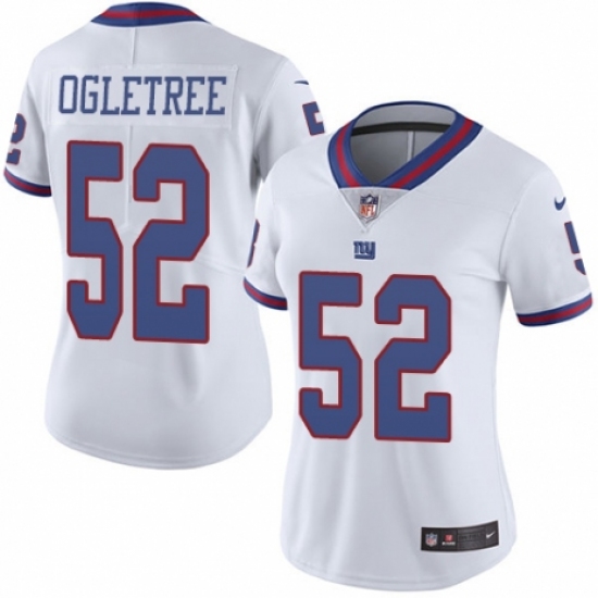 Women's Nike New York Giants #52 Alec Ogletree Limited White Rush Vapor Untouchable NFL Jersey - Ujersey