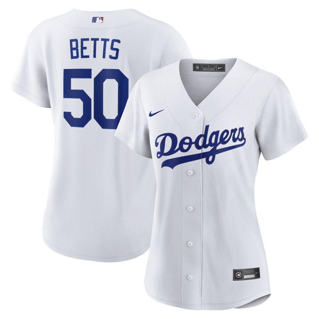 Women's Los Angeles Dodgers Mookie Betts Nike White Home Replica Jersey - Ujersey NHL