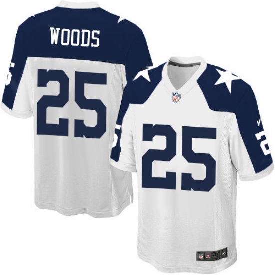 Men's Nike Dallas Cowboys #25 Xavier Woods Game White Throwback Alternate NFL Jersey - Ujersey