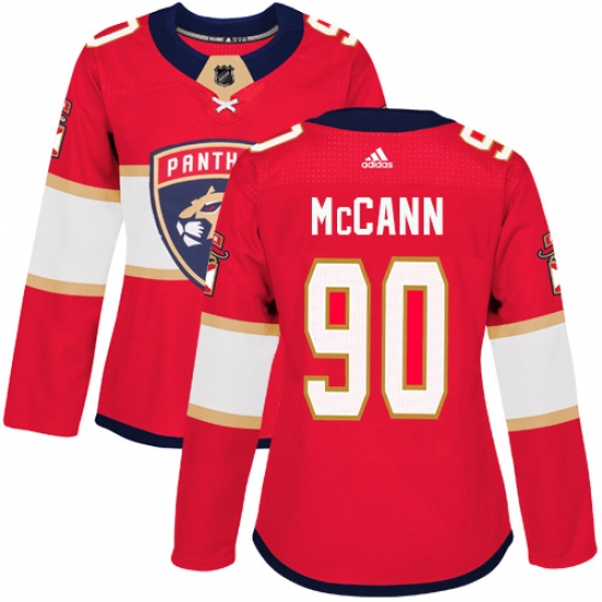 Women's Adidas Florida Panthers #90 Jared McCann Premier Red Home NHL Jersey - Ujersey