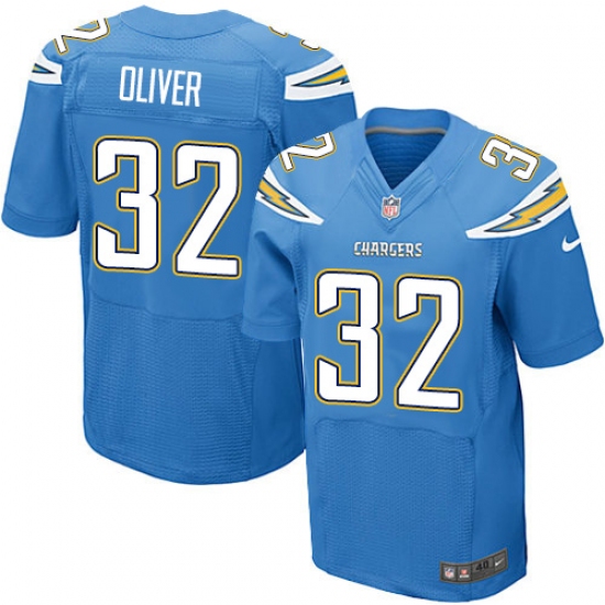 Men's Nike Los Angeles Chargers #32 Branden Oliver Elite Electric Blue Alternate NFL Jersey - Ujersey