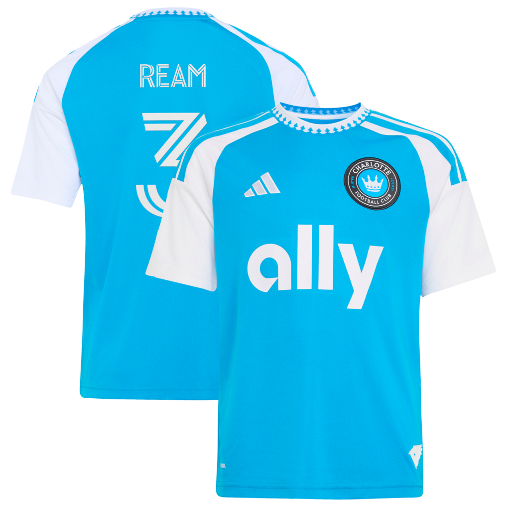 Youth Charlotte FC Tim Ream adidas Blue 2026 Carolina Kit: Crowns Up Replica Jersey - Ujersey