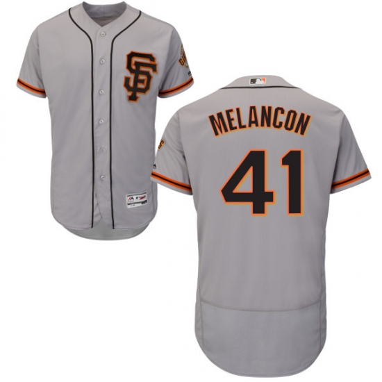 Men's Majestic San Francisco Giants #41 Mark Melancon Gray Flexbase Authentic Collection MLB Jersey - Ujersey