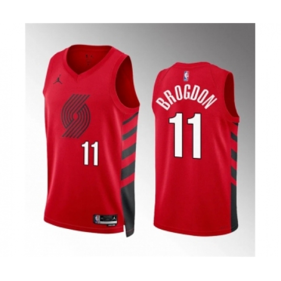 Men's Portland Trail Blazers #11 Malcolm Brogdon Red Statement Edition Stitched Basketball Jersey - Ujersey