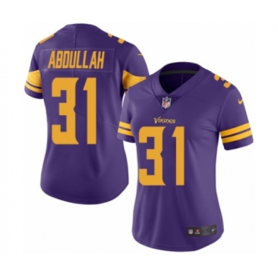 Women's Nike Minnesota Vikings #31 Ameer Abdullah Limited Purple Rush Vapor Untouchable NFL Jersey - Ujersey