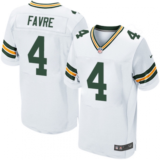 Men's Nike Green Bay Packers #4 Brett Favre Elite White NFL Jersey - Ujersey