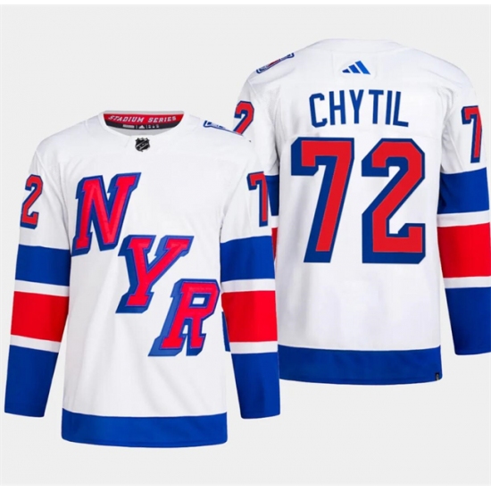 Men's New York Rangers #72 Filip Chytil White 2024 Stadium Series Stitched Jersey - Ujersey
