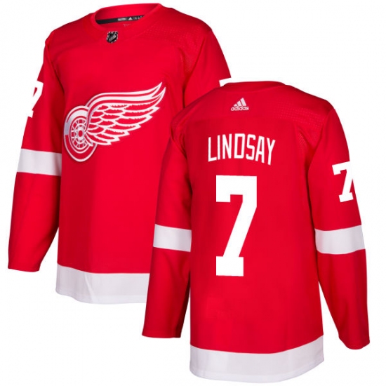 Men's Adidas Detroit Red Wings #7 Ted Lindsay Authentic Red Home NHL Jersey