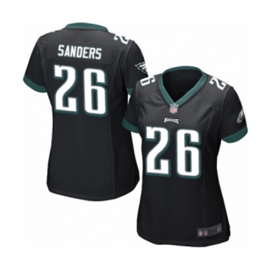 Women's Philadelphia Eagles #26 Miles Sanders Game Black Alternate Football Jersey - Ujersey
