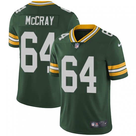 Youth Nike Green Bay Packers #64 Justin McCray Green Team Color Vapor Untouchable Limited Player NFL Jersey - Ujersey