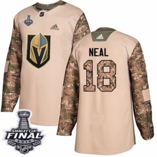 Youth Adidas Vegas Golden Knights #18 James Neal Authentic Camo Veterans Day Practice 2018 Stanley Cup Final NHL Jersey - Ujersey