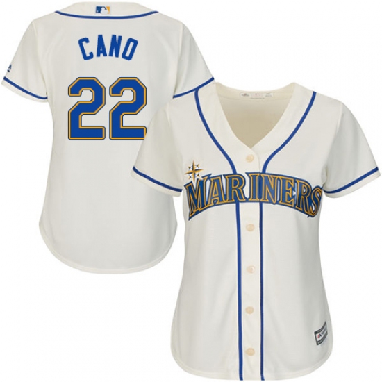 Women's Majestic Seattle Mariners #22 Robinson Cano Replica Cream Alternate Cool Base MLB Jersey - Ujersey