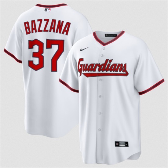 Men's Cleveland Guardians #37 Travis Bazzana White Home Limited Stitched Baseball Jersey - Ujersey