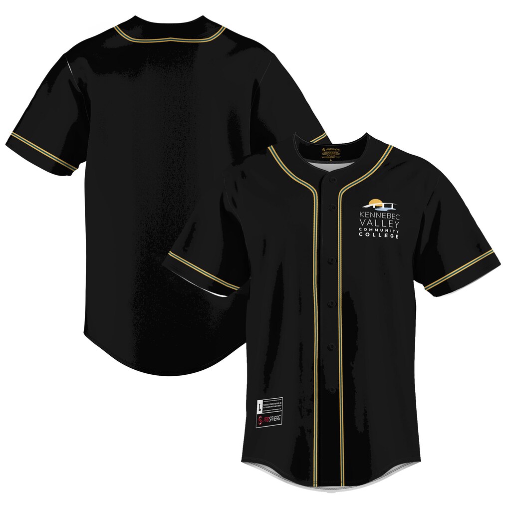 Youth GameDay Greats Black Kennebec Valley Community College Lightweight Baseball Jersey - ujerseystore