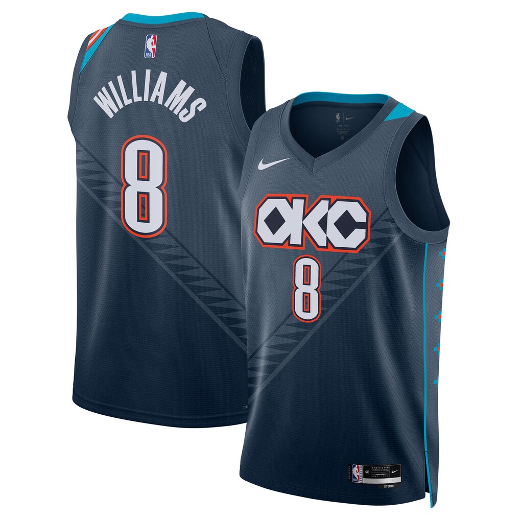 Unisex Oklahoma City Thunder Jalen Williams Nike Navy 2025/26 Swingman Jersey - City Edition - Ujersey Shop