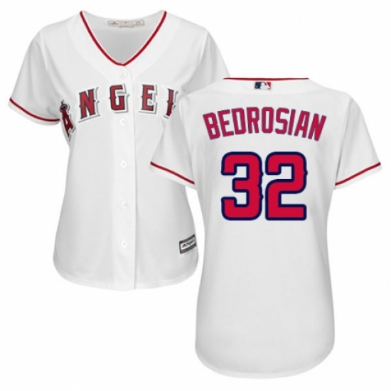 Women's Majestic Los Angeles Angels of Anaheim #32 Cam Bedrosian Replica White Home Cool Base MLB Jersey - Ujersey