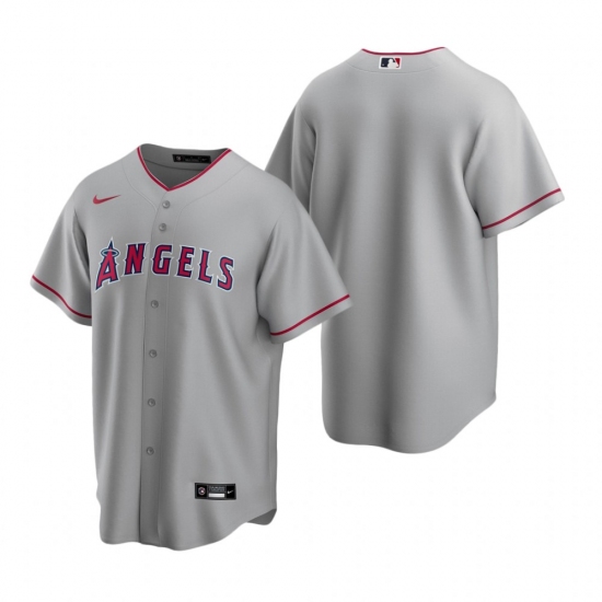 Men's Nike Los Angeles Angels Blank Gray Road Stitched Baseball Jersey - Ujersey