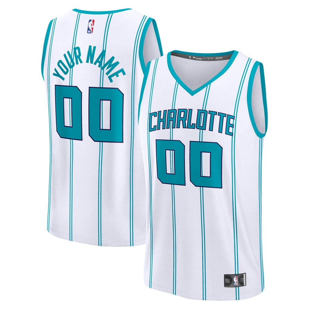 Men's Charlotte Hornets Fanatics White Fast Break Custom Jersey - Icon Edition - U-jersey