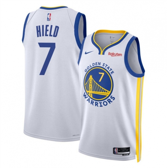Men's Golden State Warriors #7 Buddy Hield White Association Edition Swingman Stitched Basketball Jersey - Ujersey
