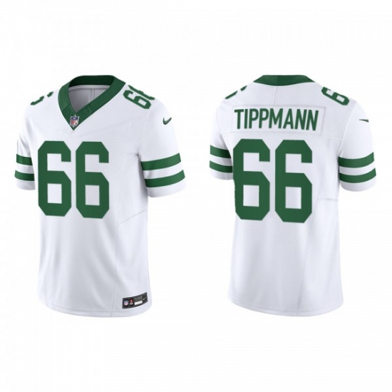 Men's Nike New York Jets #66 Joe Tippmann White 2023 F.U.S.E. Vapor Limited Throwback Stitched Football Jersey - Ujersey