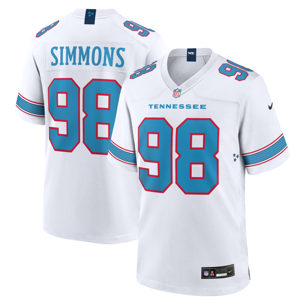 Men's Tennessee Titans Jeffery Simmons Nike White Game Jersey - ujerseystore