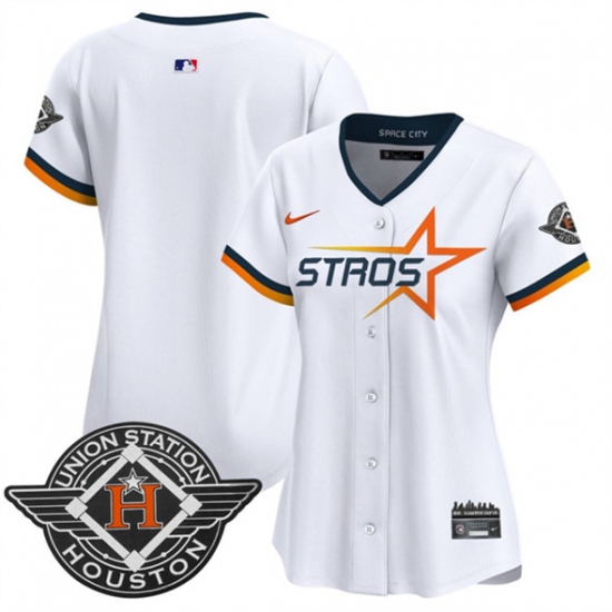 Women's Houston Astros Blank White 2025 City Connect Limited Stitched Baseball Jersey(Run Small) - Ujersey