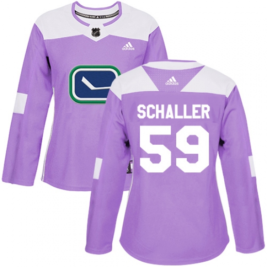 Women's Adidas Vancouver Canucks #59 Tim Schaller Authentic Purple Fights Cancer Practice NHL Jersey - Ujersey