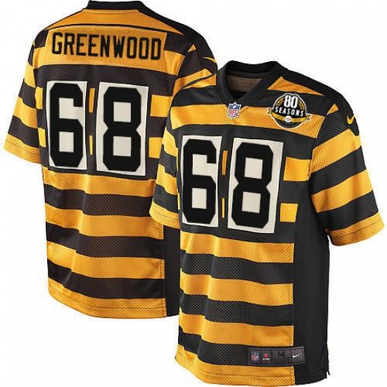 Youth Nike Pittsburgh Steelers #68 L.C. Greenwood Limited Yellow/Black Alternate 80TH Anniversary Throwback NFL Jersey - Ujersey