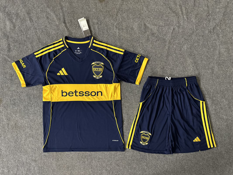 Boca Juniors Soccer Jersey Home Kids Kit Jersey+Shorts 2025/26 - U-jersey