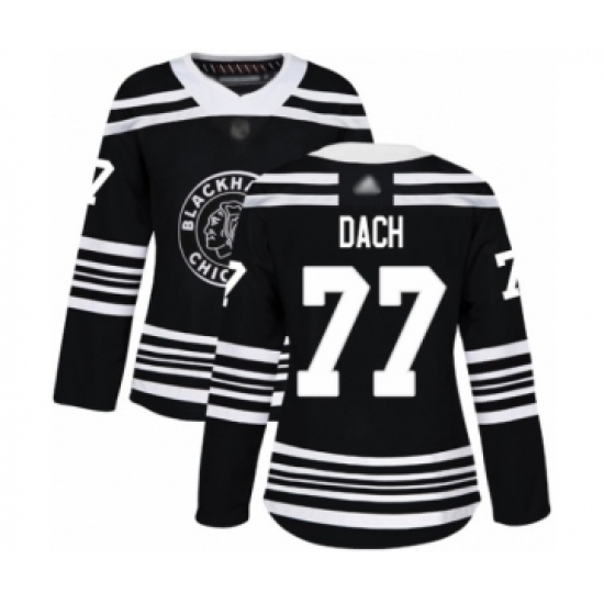 Women's Chicago Blackhawks #77 Kirby Dach Authentic Black Alternate Hockey Jersey - Ujersey