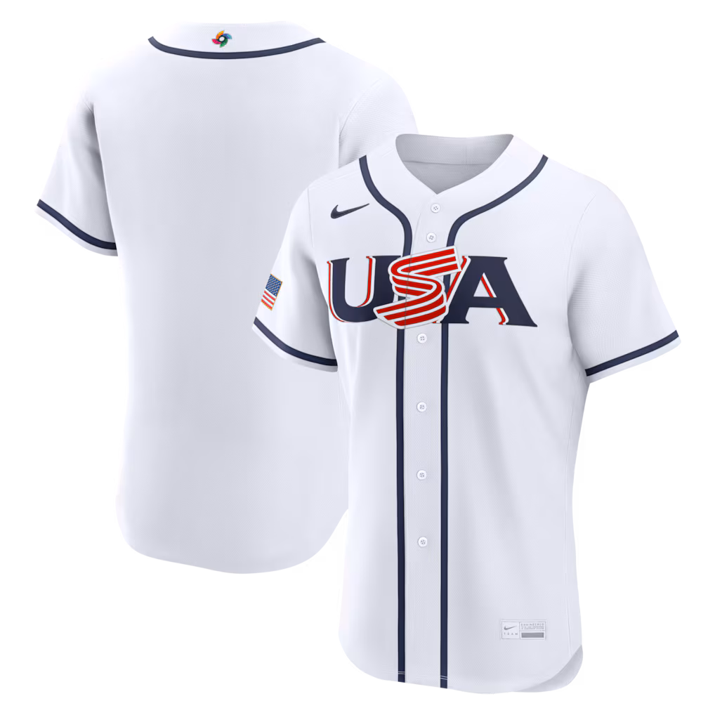 Men's USA Baseball Nike White 2026 World Baseball Classic Home Authentic Jersey - ujerseystore