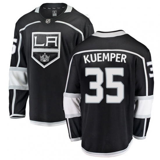 Men's Los Angeles Kings #35 Darcy Kuemper Authentic Black Home Fanatics Branded Breakaway NHL Jersey - Ujersey