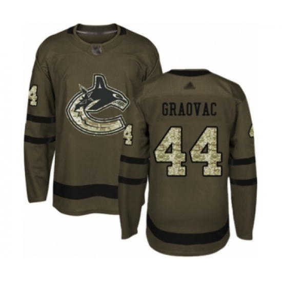Men's Vancouver Canucks #44 Tyler Graovac Authentic Green Salute to Service Hockey Jersey - Ujersey