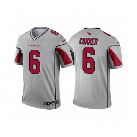 Men Arizona Cardinals #6 James Conner 2021 Inverted Legend Silver Jersey - Ujersey