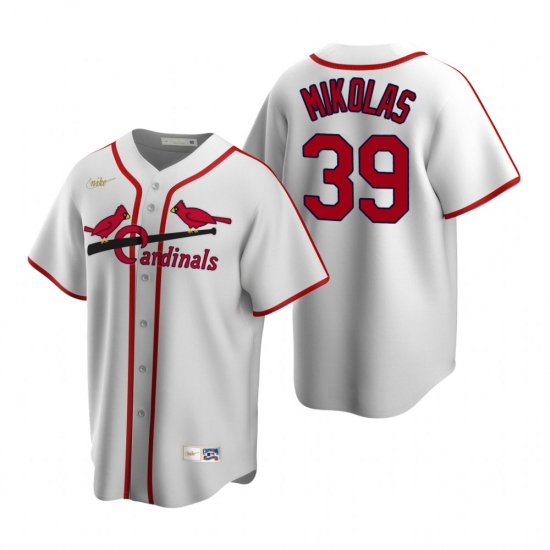 Men's Nike St. Louis Cardinals #39 Miles Mikolas White Cooperstown Collection Home Stitched Baseball Jersey - Ujersey