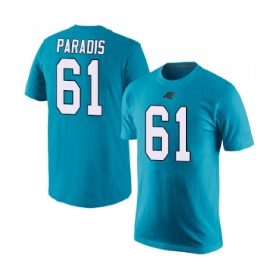 Football Men's Carolina Panthers #61 Matt Paradis Blue Rush Pride Name & Number T-Shir - Ujersey