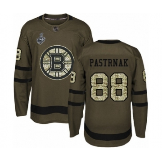 Men's Boston Bruins #88 David Pastrnak Authentic Green Salute to Service 2019 Stanley Cup Final Bound Hockey Jersey - Ujersey